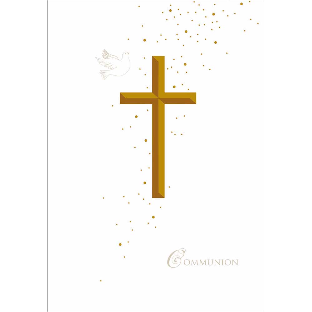 First Class Dove Golden Dove First Communion Card - Penny Black