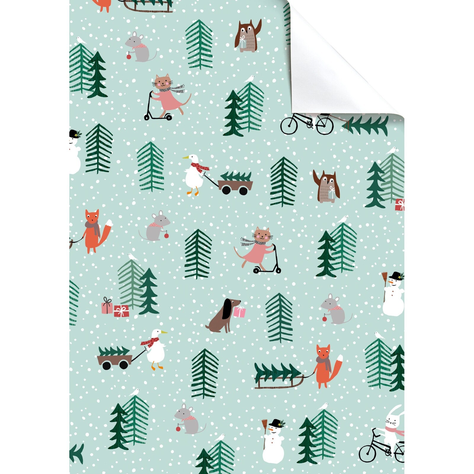 Josefina Festive Characters Gift Wrapping Paper Sheet by penny black