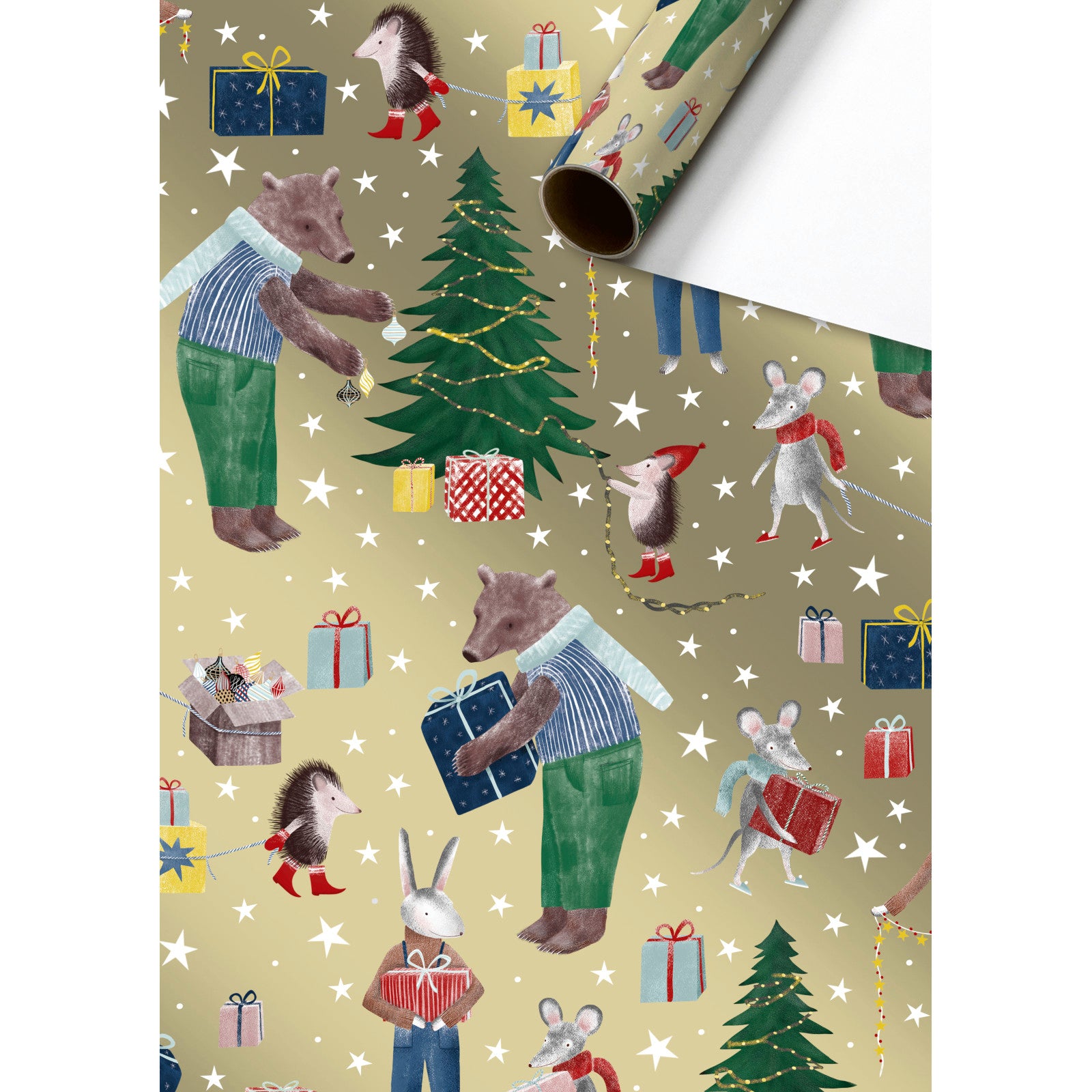 Melin Gold Christmas Gift Wrapping Paper Roll 1.5m By Penny Black