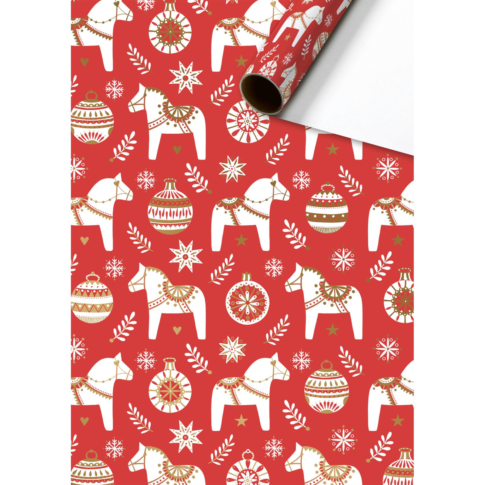 Dala Horse Christmas Gift Wrapping Paper Roll 2m By Penny Black
