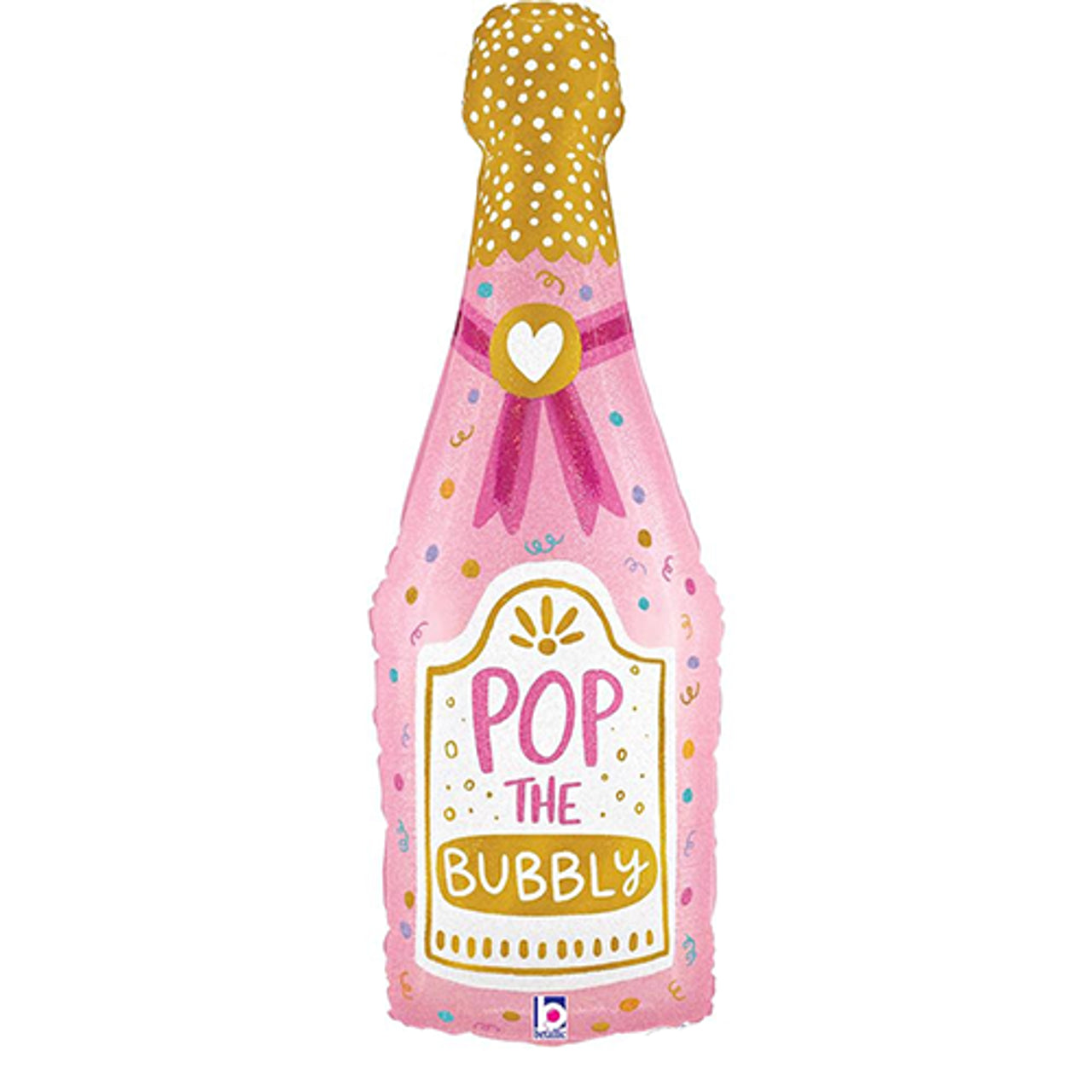 Pink Pop the Bubbly Bottle 37" Foil Balloon by penny black