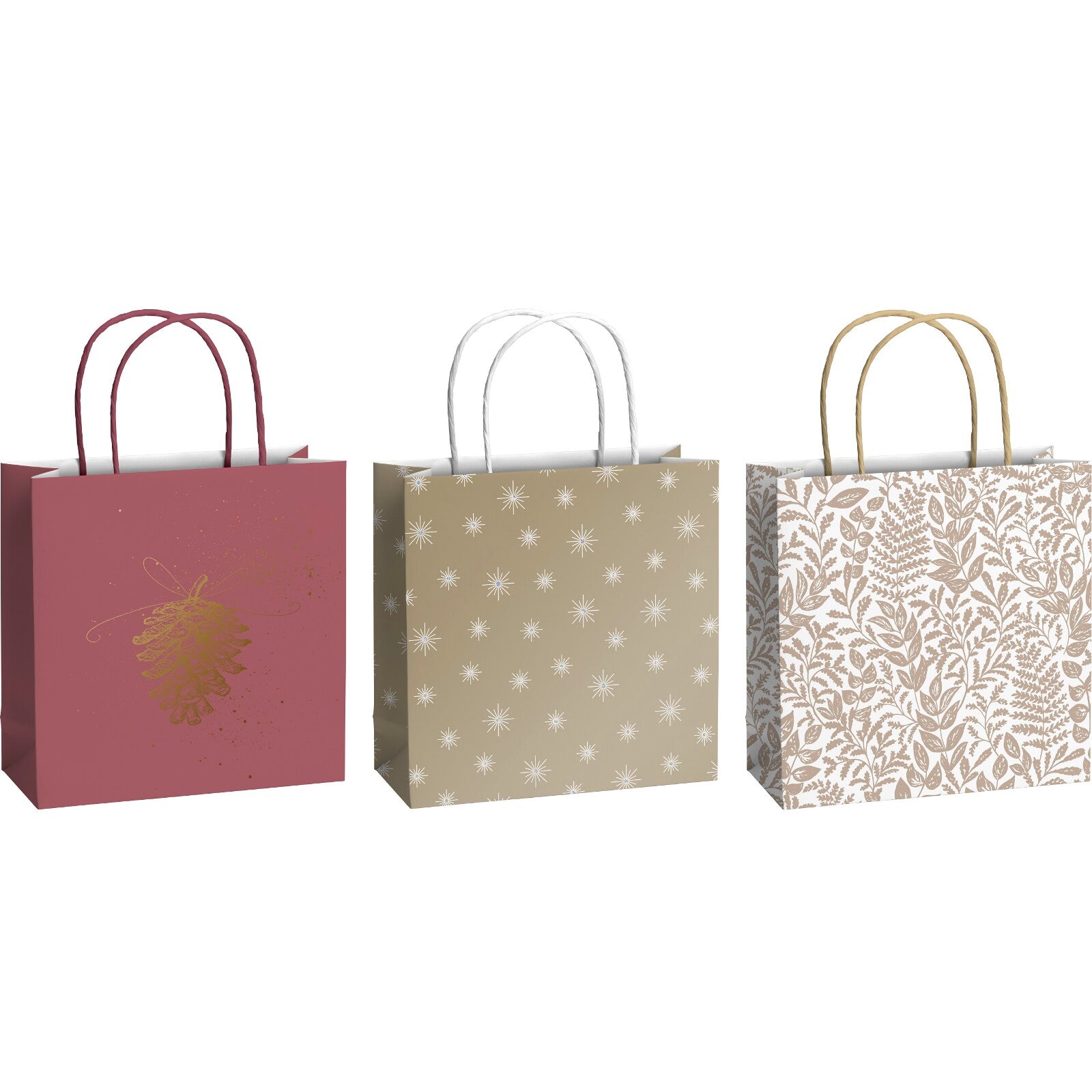 Gold Bordeaux Small Christmas Gift Bags 3 Pk by penny black