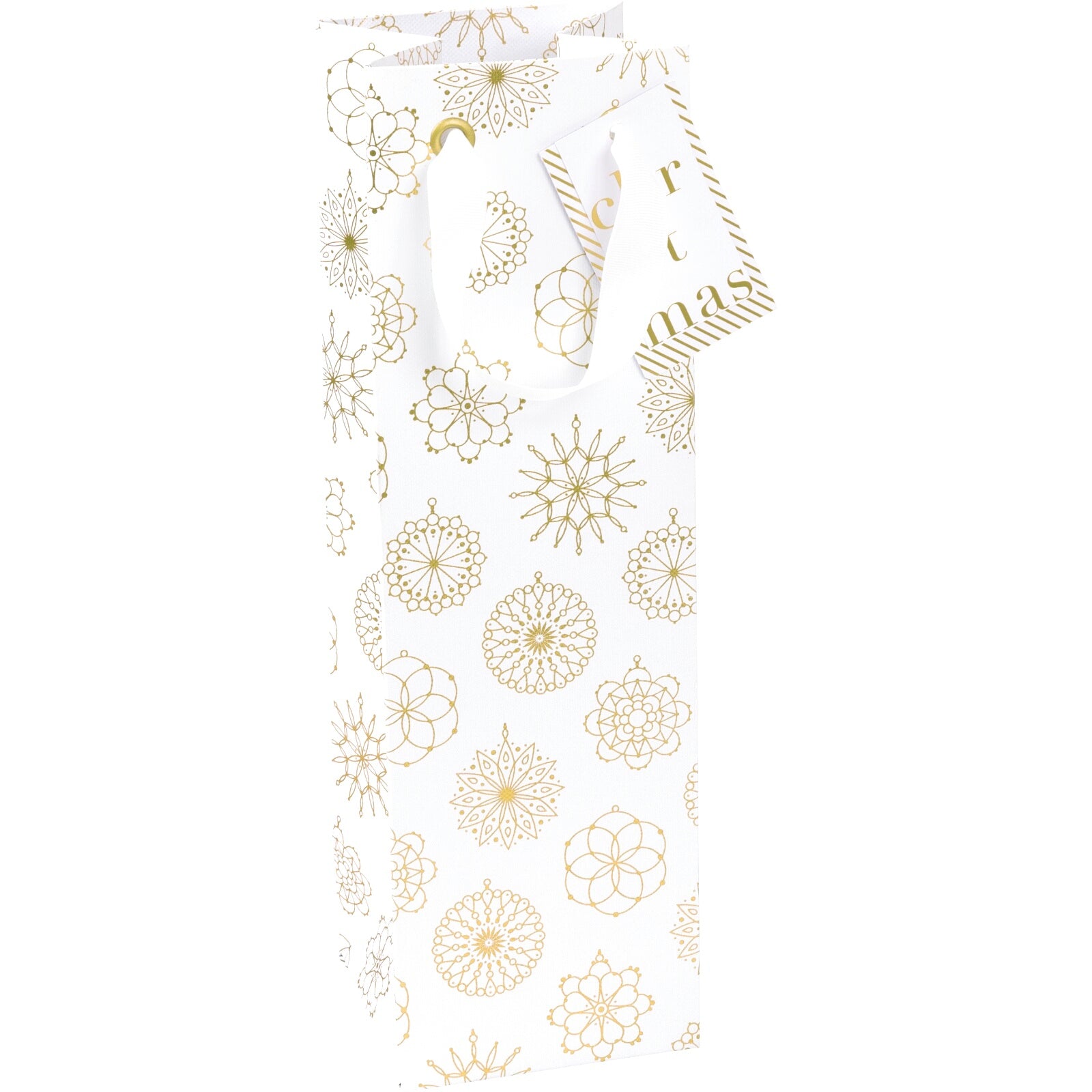 Jamila Gold Snowflakes Christmas Bottle Gift Bag by penny black