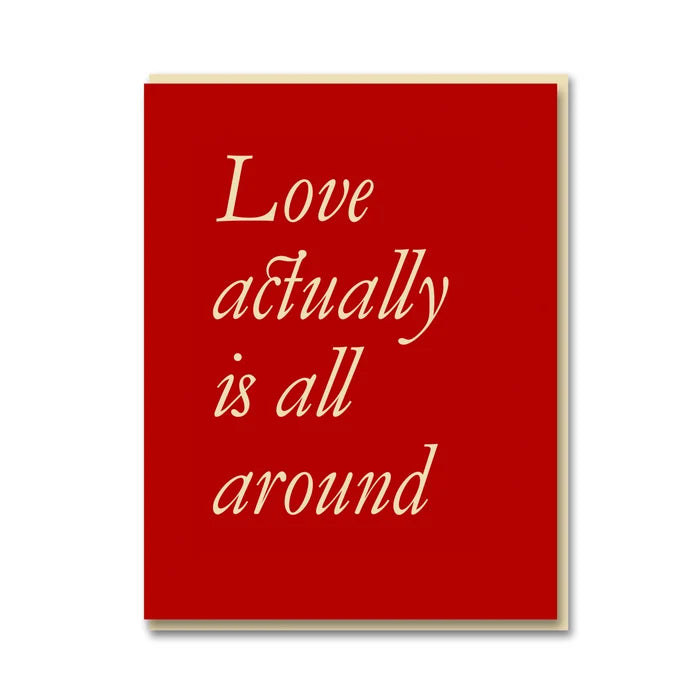 Love Actually Is All Around Letterpress Christmas Card By Penny Black