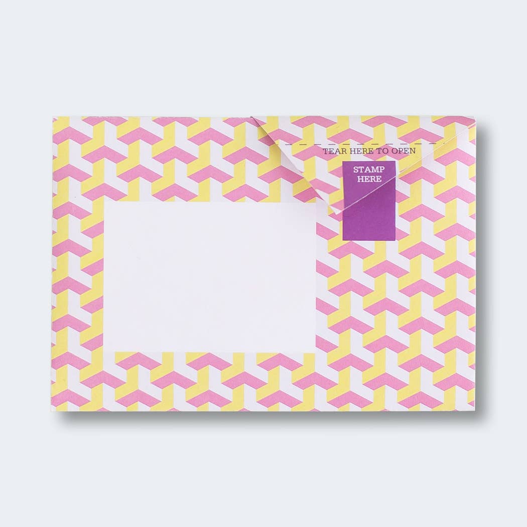 Geometric Pigeon Folding Letter Set by penny black - showing a pastel colour 3D block designed folded letter