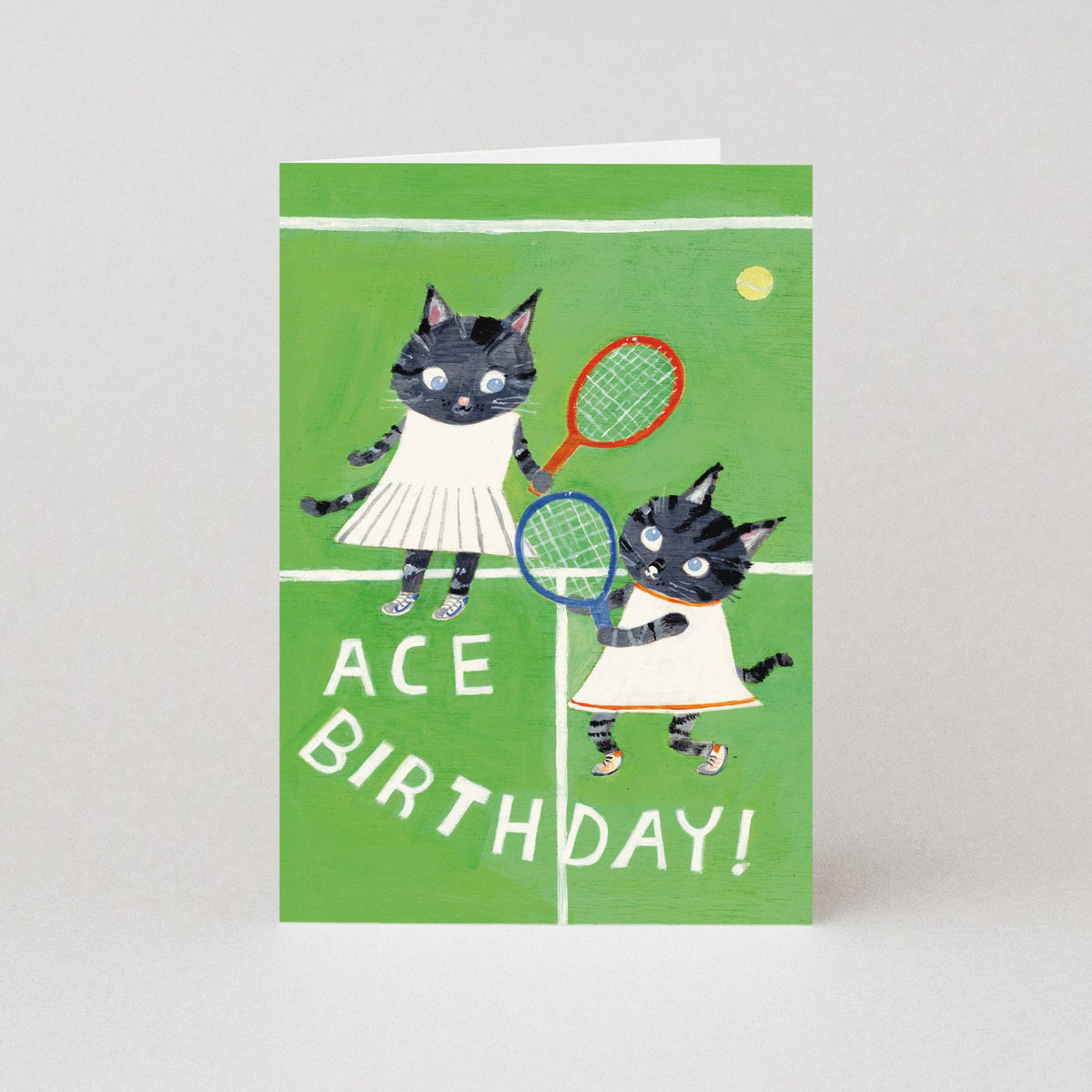Ace Birthday Cats Playing Tennis Card by penny black