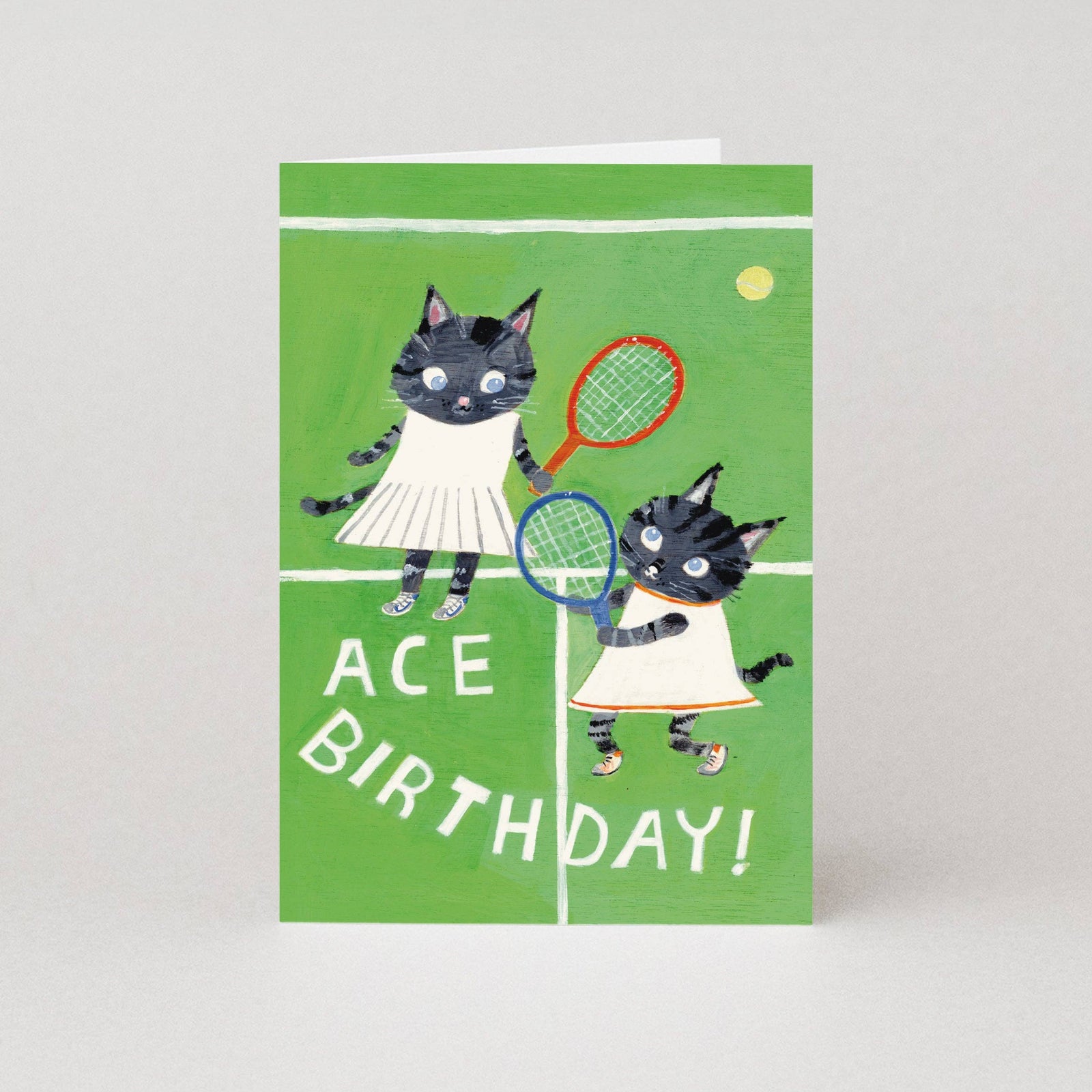 Ace Birthday Cats Playing Tennis Card by penny black