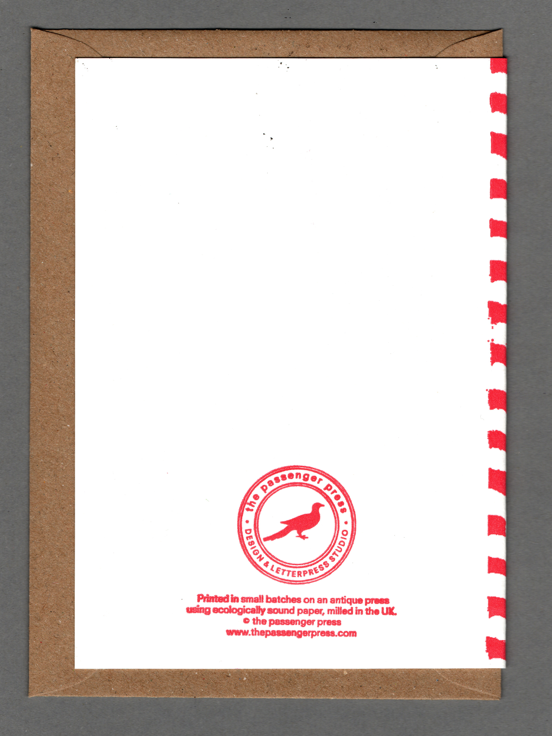 I Love You Message in a Bottle Valentine's Day Card by penny black showing back of card