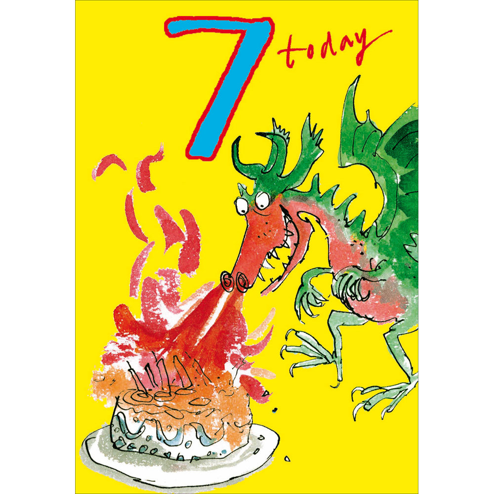 7 Today Fire Breathing Dragon Quentin Blake 7th Birthday Card at Penny Black