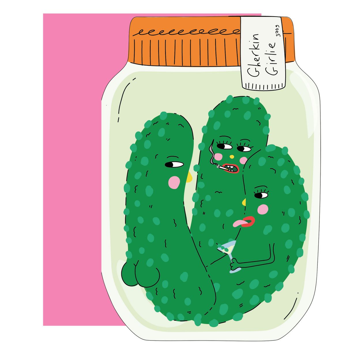 Gherkin Girlie Cut Out Card by penny black