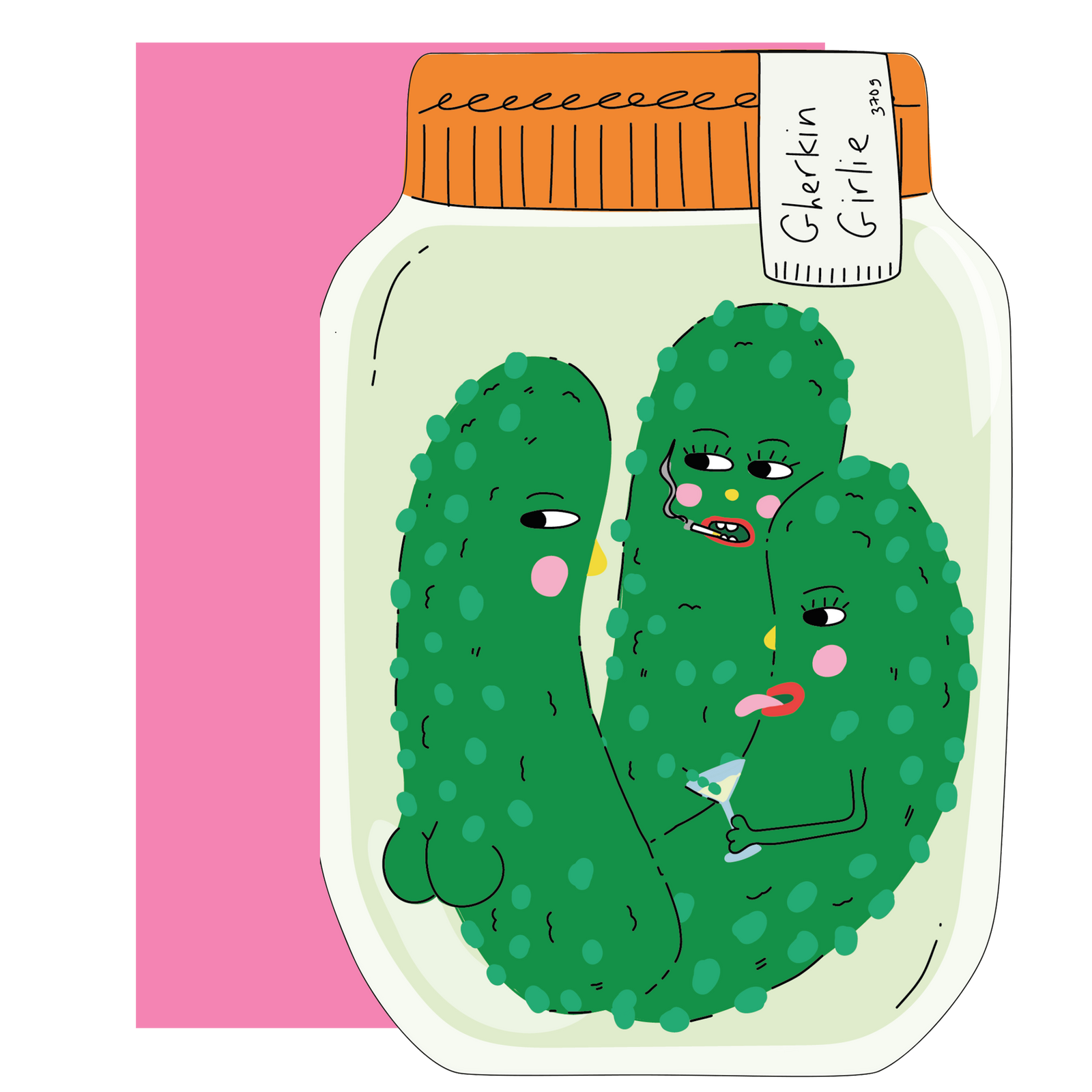 Gherkin Girlie Cut Out Card by penny black