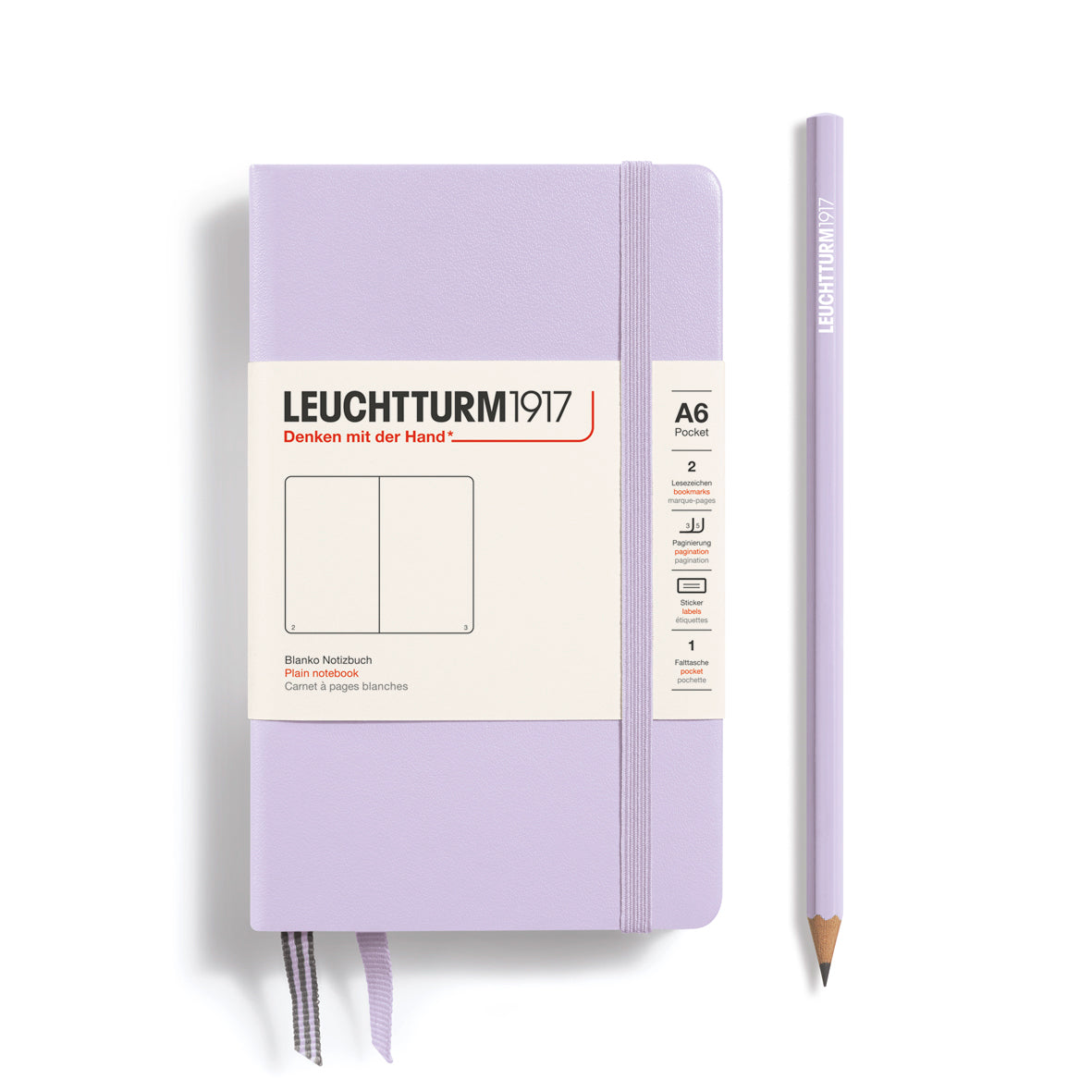 Leuchtturm1917 Notebook A6 Pocket Hardcover in lilac and plain ruling from penny black