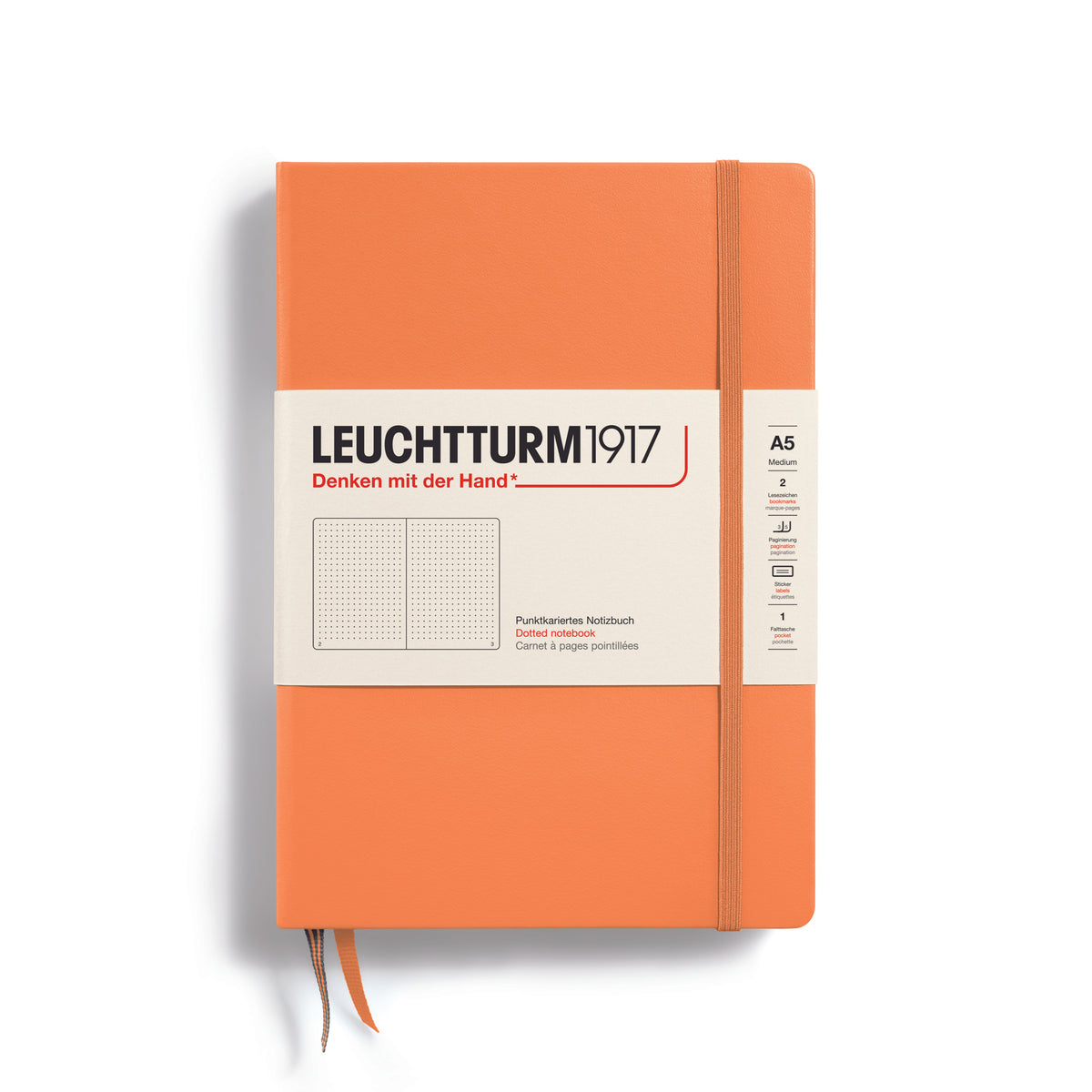 Leuchtturm1917 Notebook A5 Medium Hardcover in apricot by penny black