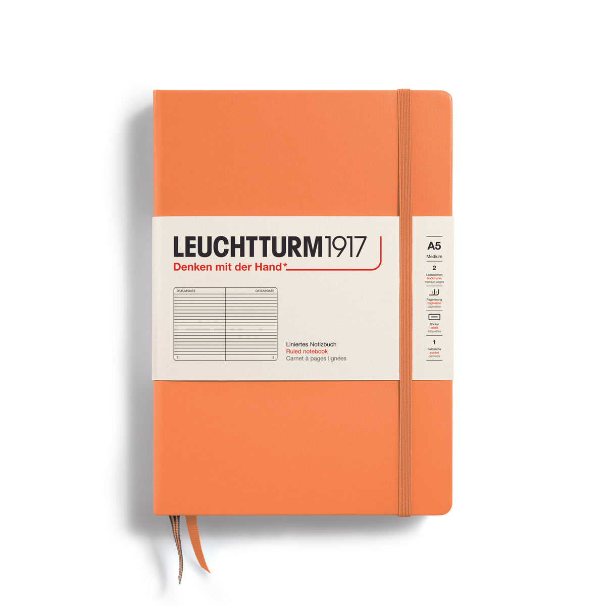 Leuchtturm1917 Notebook A5 Medium Hardcover in apricot colour