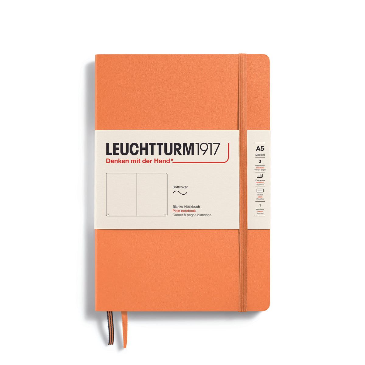 Leuchtturm1917 Notebook A5 Medium Softcover in apricot by penny black