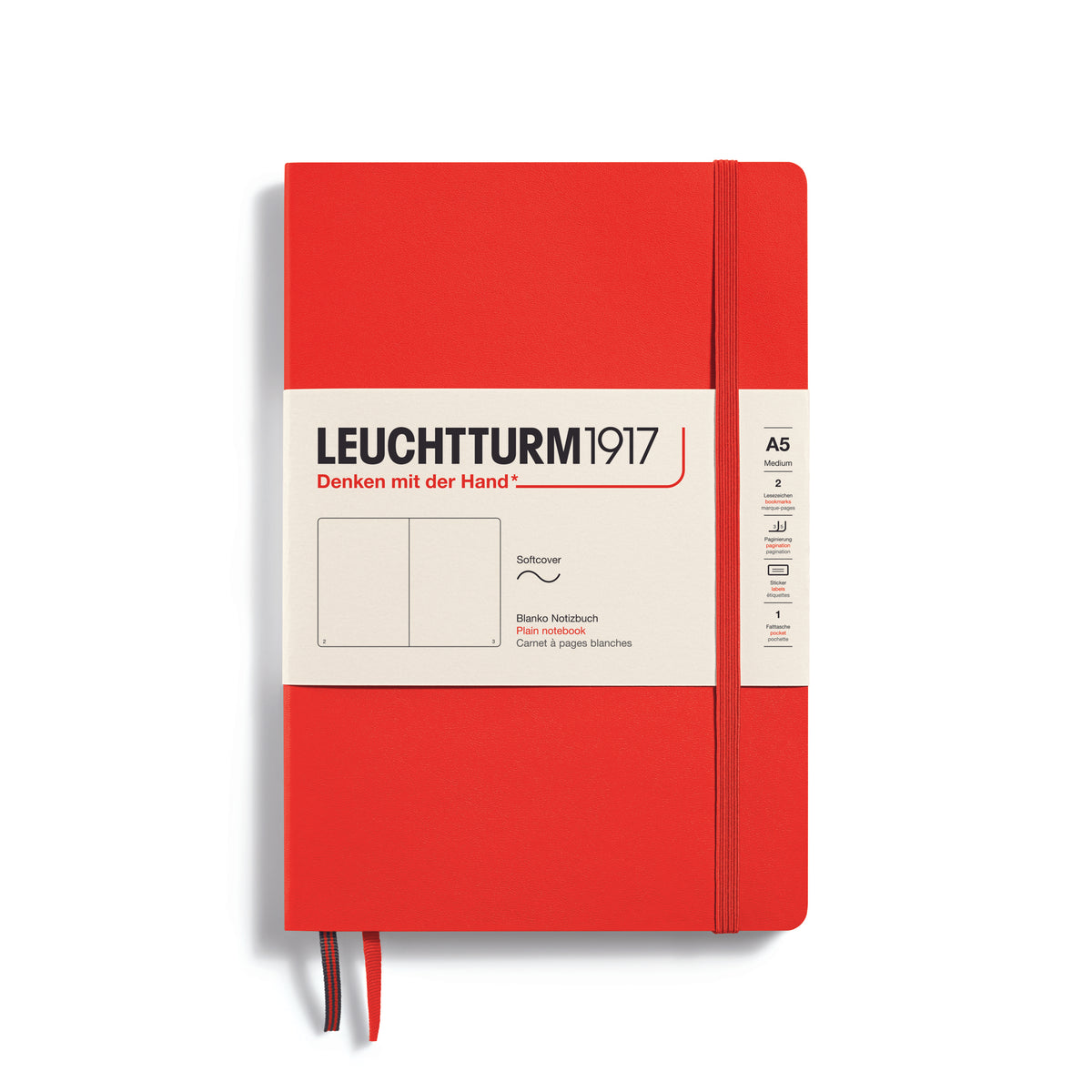 Leuchtturm1917 Notebook A5 Medium Softcover in lobster by penny black