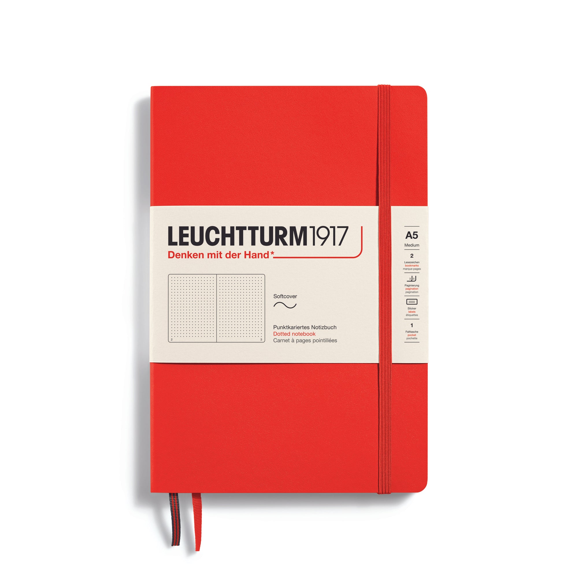 Leuchtturm1917 Notebook A5 Medium Softcover in lobster colour