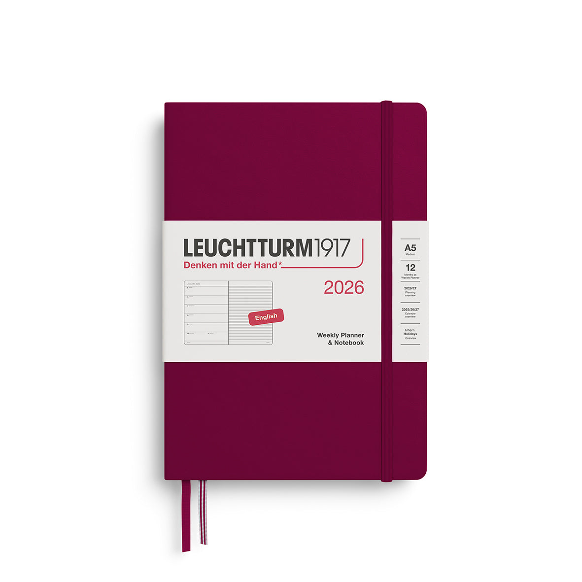 LEUCHTTURM1917 2026 Weekly Planner &amp; Notebook - Hard Cover By Penny Black