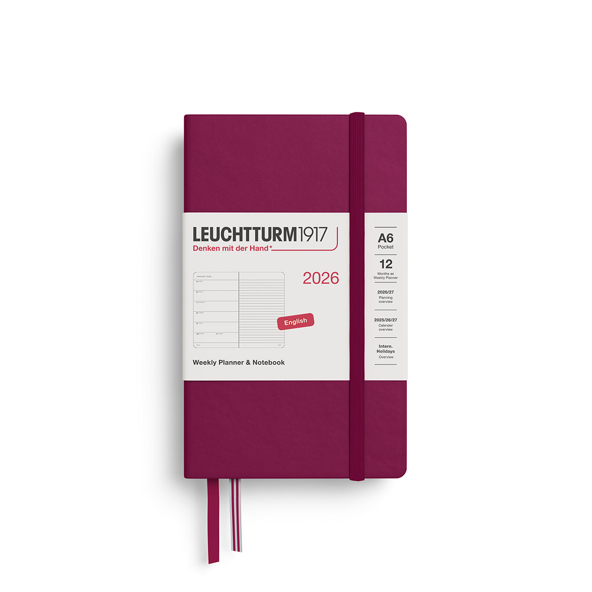 LEUCHTTURM1917 2026 Weekly Planner &amp; Notebook - Hard Cover By Penny Black