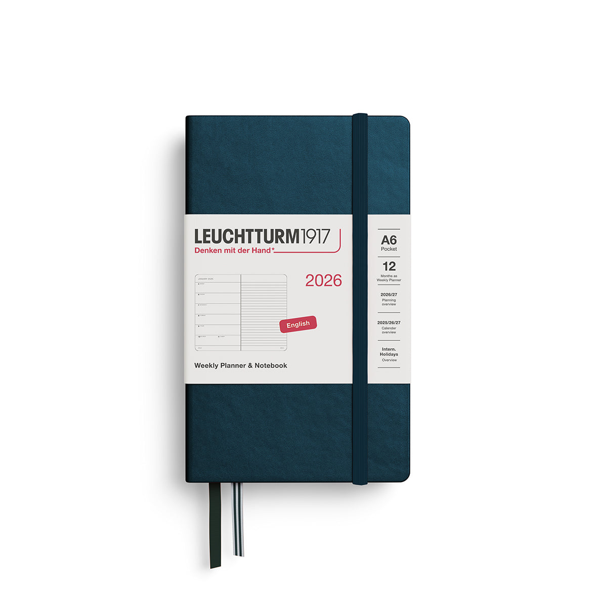 LEUCHTTURM1917 2026 Weekly Planner &amp; Notebook - Hard Cover By Penny Black