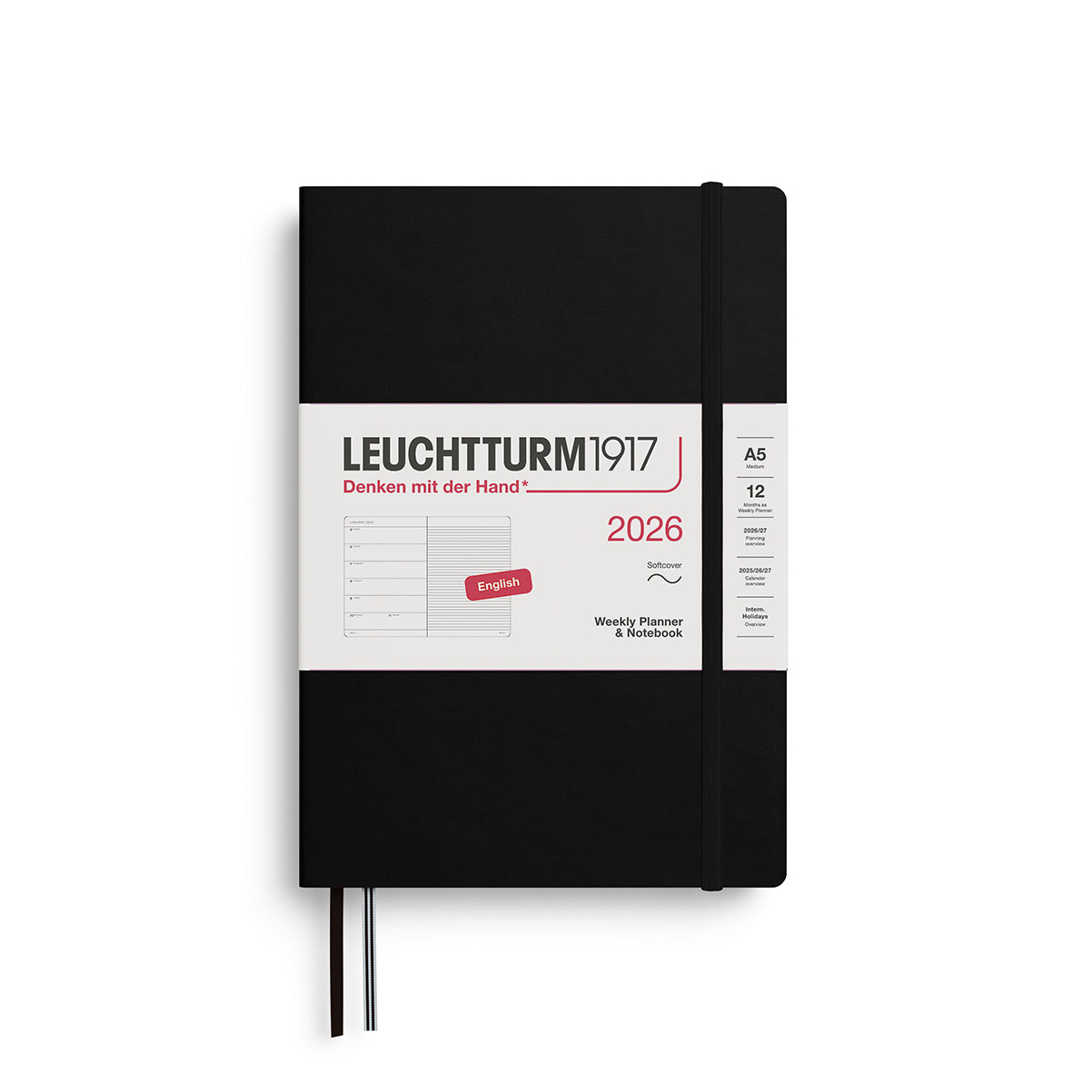 LEUCHTTURM1917 2026 Weekly Planner & Notebook - Soft Cover By Penny Black