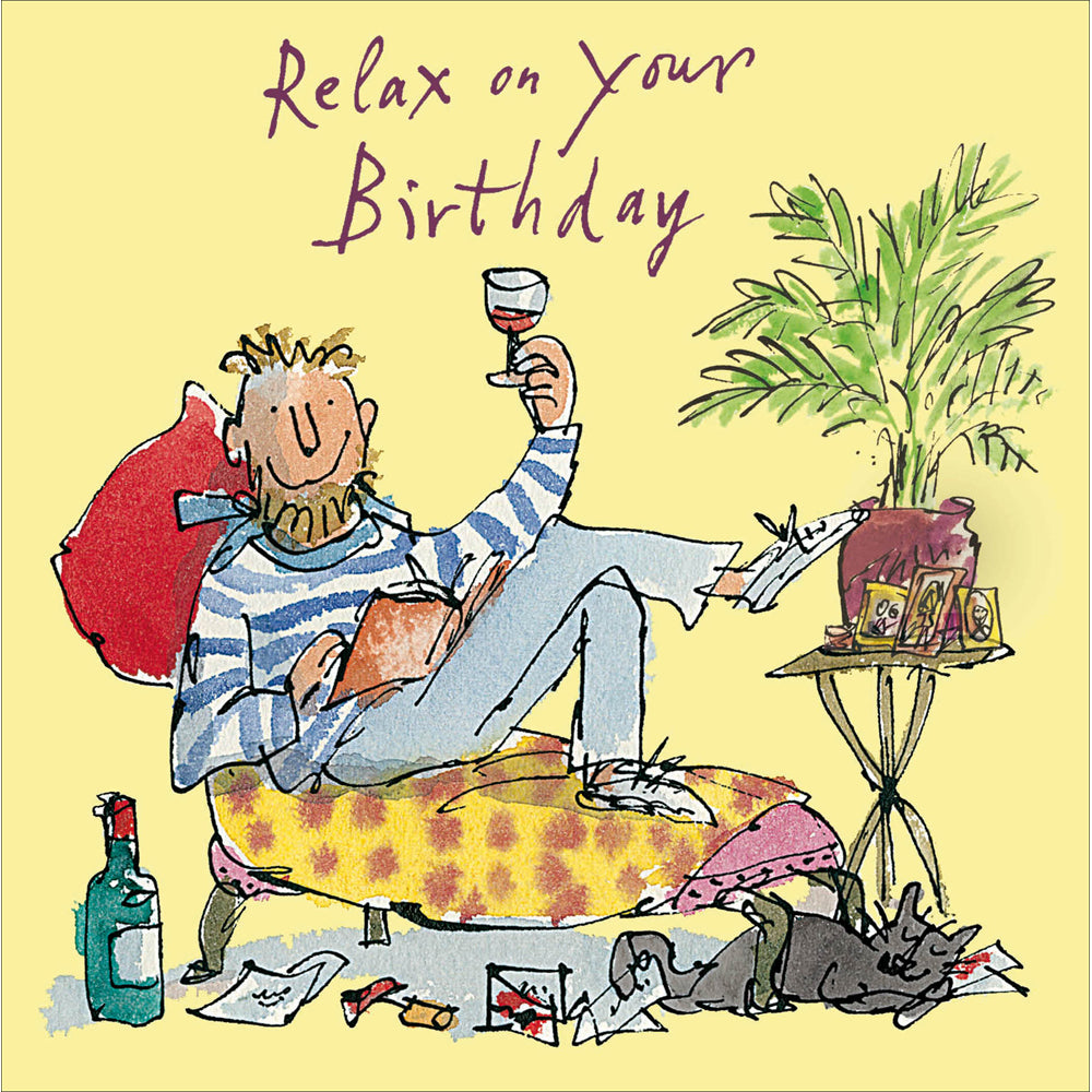 Time For Wine Quentin Blake Birthday Card from Penny Black