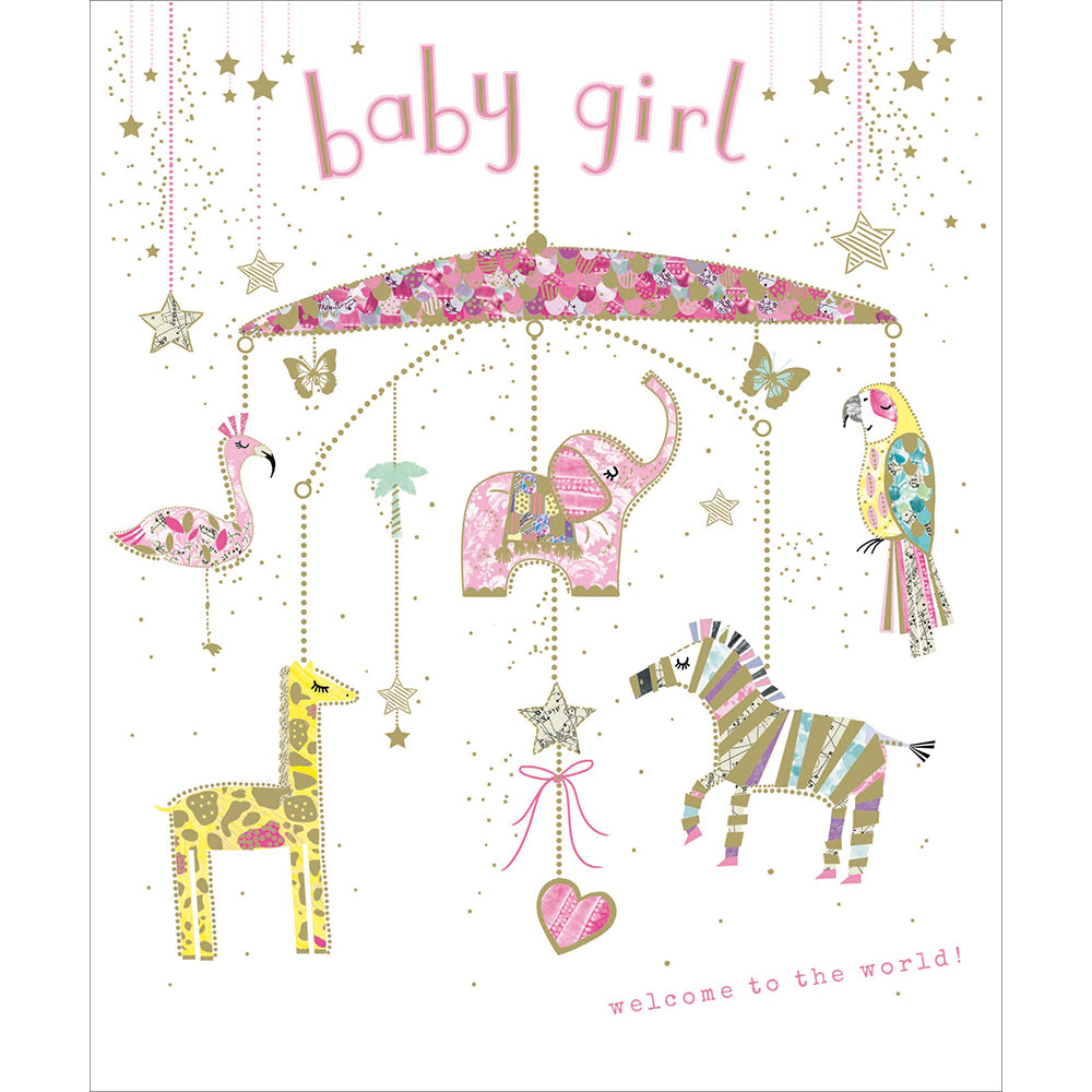 Dream Big Mobile New Baby Girl Card from Penny Black