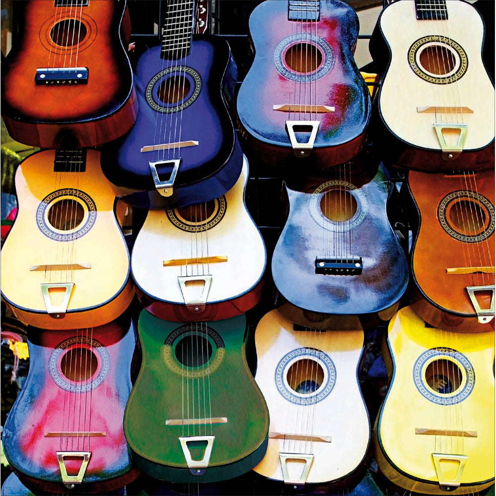 Colourful Guitars Photographic Card from Penny Black
