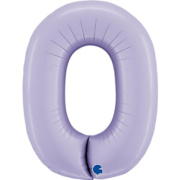 Large 34&quot; Number Foil Balloon number 0 lilac - Penny Black