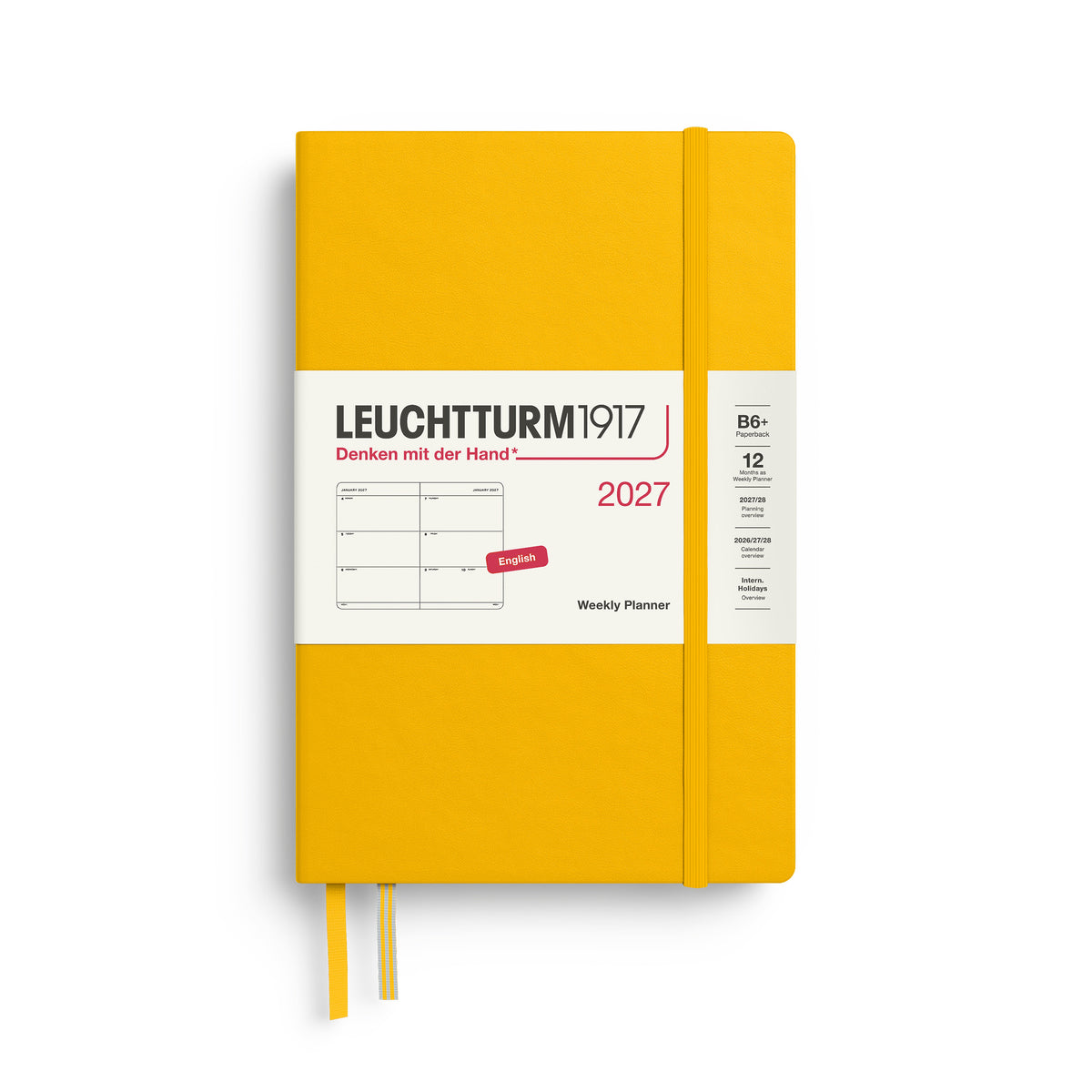 LEUCHTTURM1917 2027 Weekly Planner in B6+ size and sunflower colour at penny black