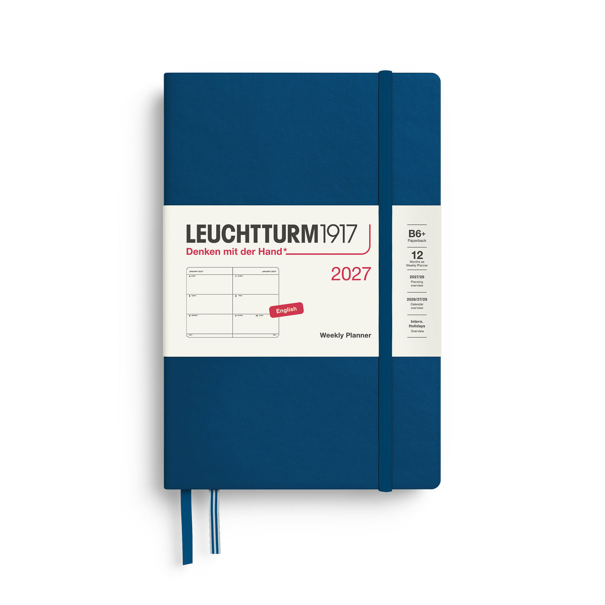 LEUCHTTURM1917 2027 Weekly Planner in B6+ size and indigo colour at penny black