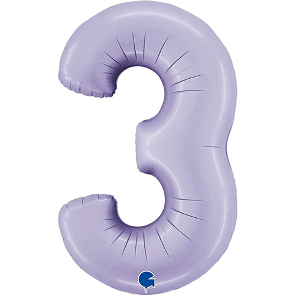 Large 34&quot; Number Foil Balloon number 3 lilac - Penny Black