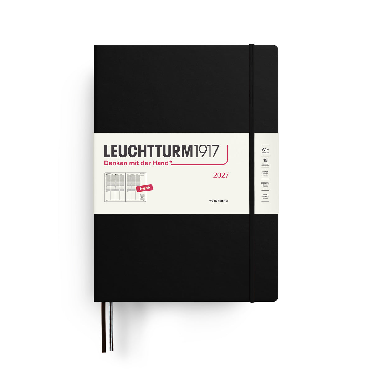 LEUCHTTURM1917 2027 Week Planner in A4+ size and black colour by penny black