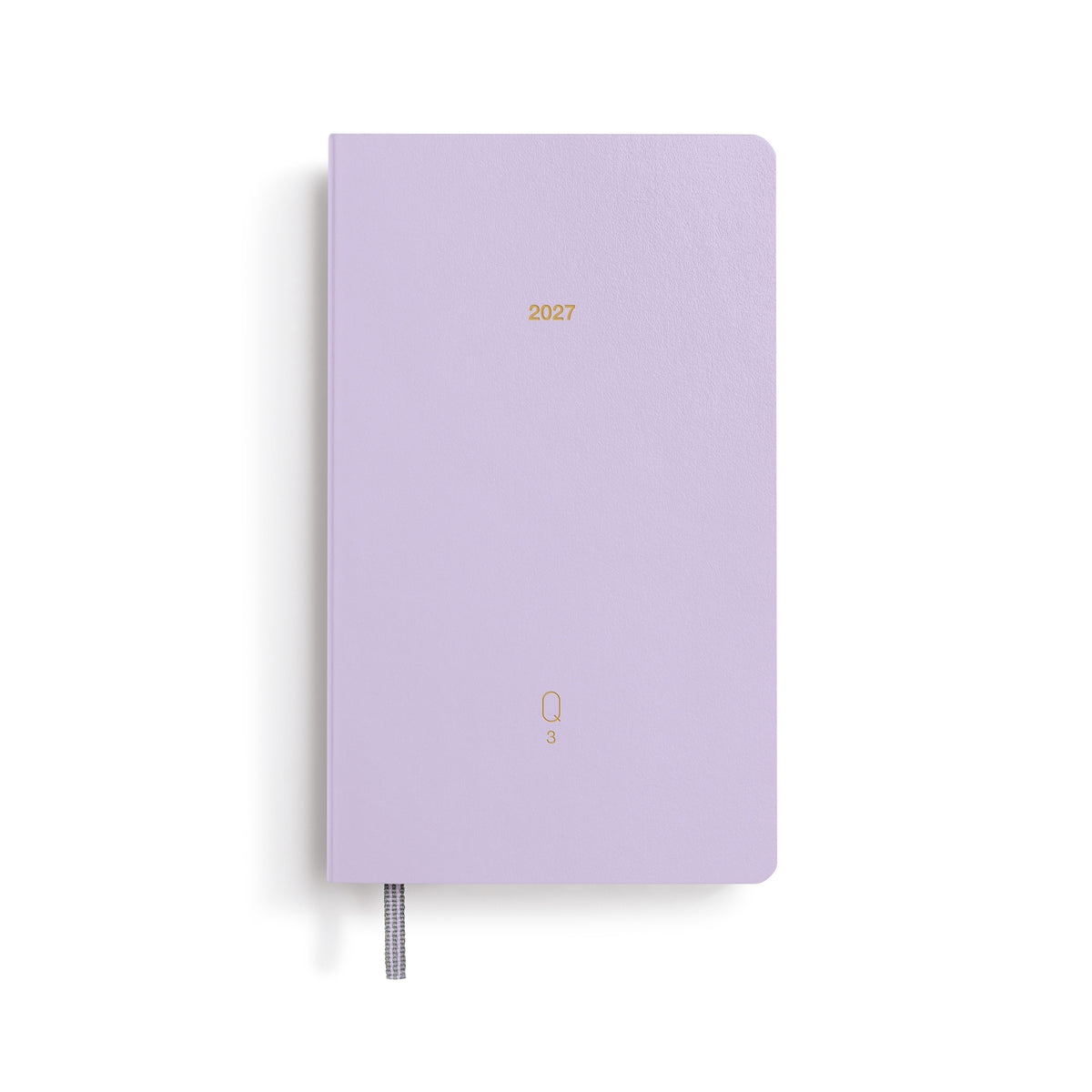 lilac notebook with '2027' on a white background