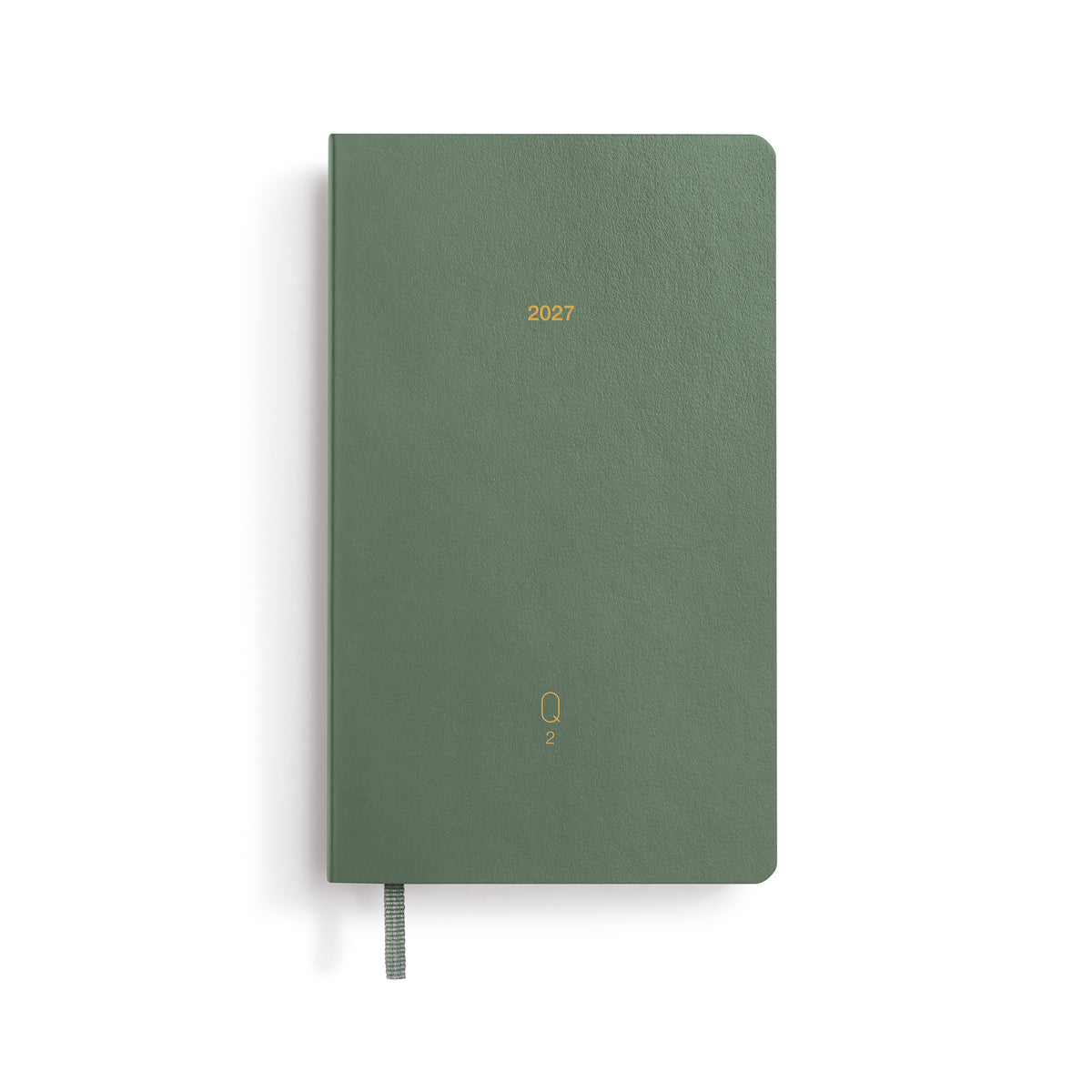 Sage Green notebook with '2027' printed on the cover against a white background