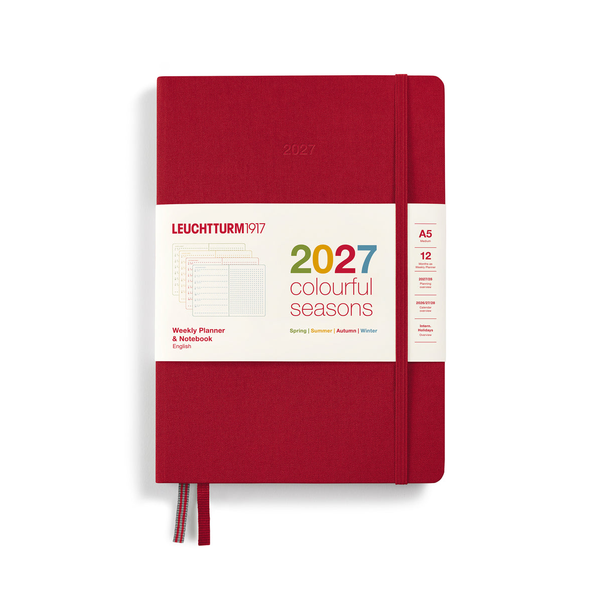 LEUCHTTURM1917 2027 Weekly Planner & Notebook - Colourful Seasons Edition - autumn red at penny black