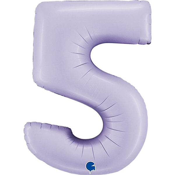 Large 34&quot; Number Foil Balloon number 5 lilac - Penny Black