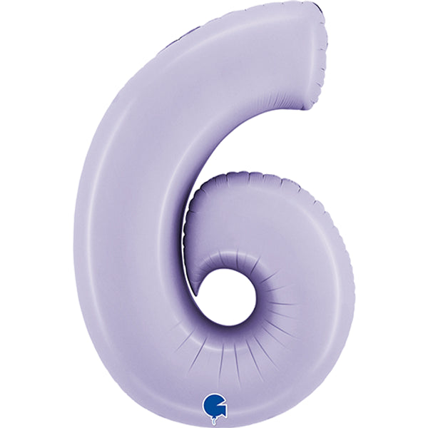 Large 34&quot; Number Foil Balloon number 6 lilac - Penny Black