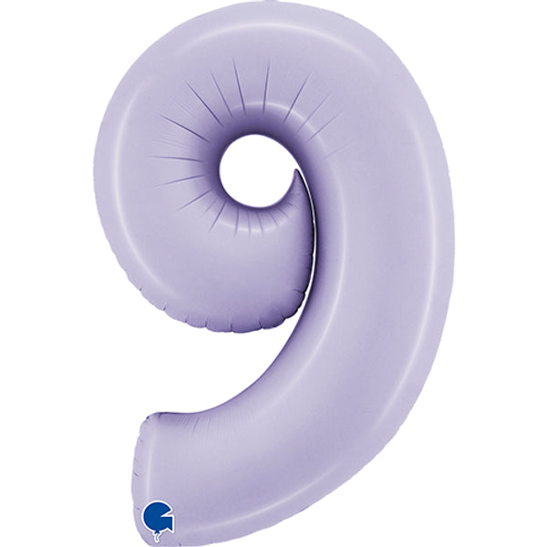 Large 34&quot; Number Foil Balloon number 9 lilac - Penny Black