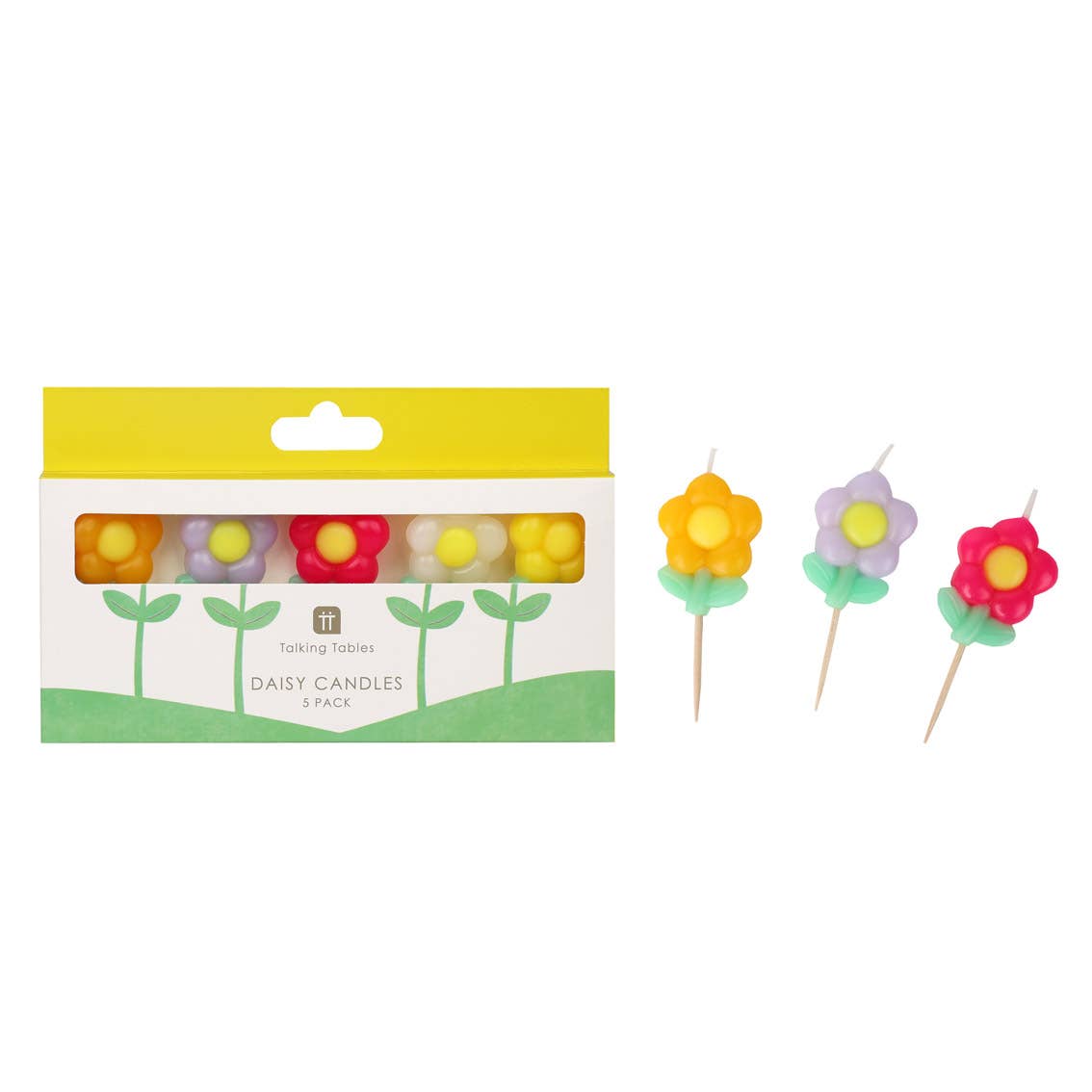 Daisy Multi Coloured Birthday Candles 5 Pack by penny black