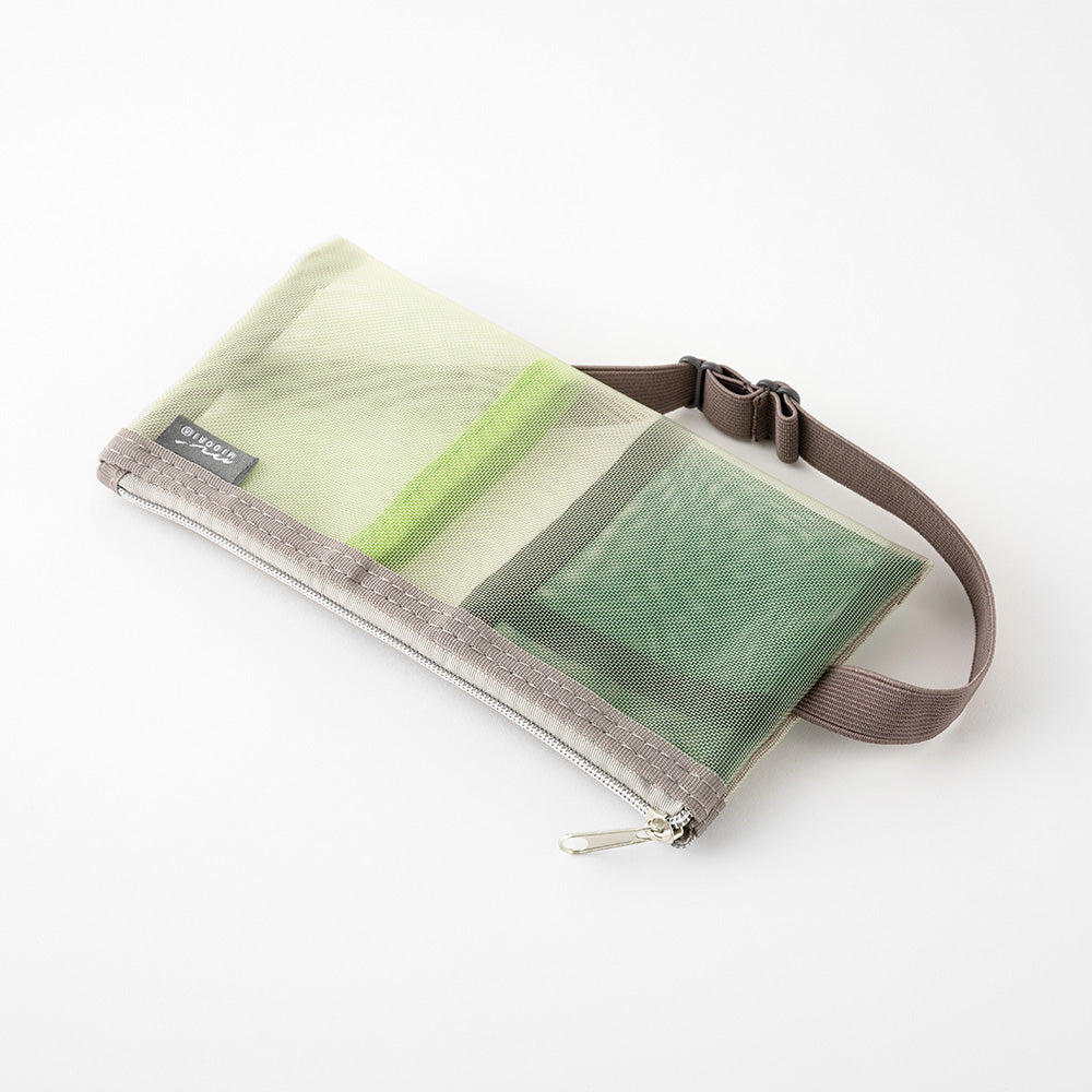Midori Book Band Pen Case - Green Mesh By Penny Black
