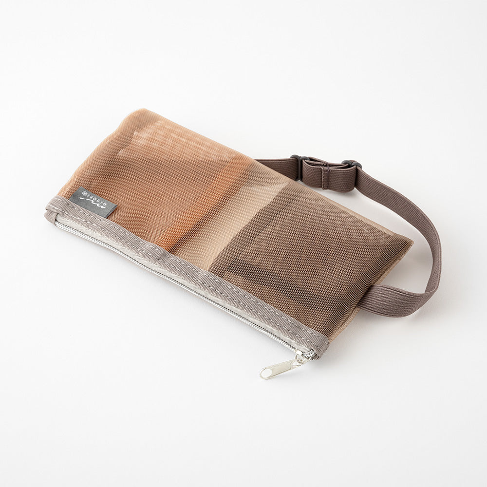 Midori Book Band Pen Case - Brown Mesh By Penny Black