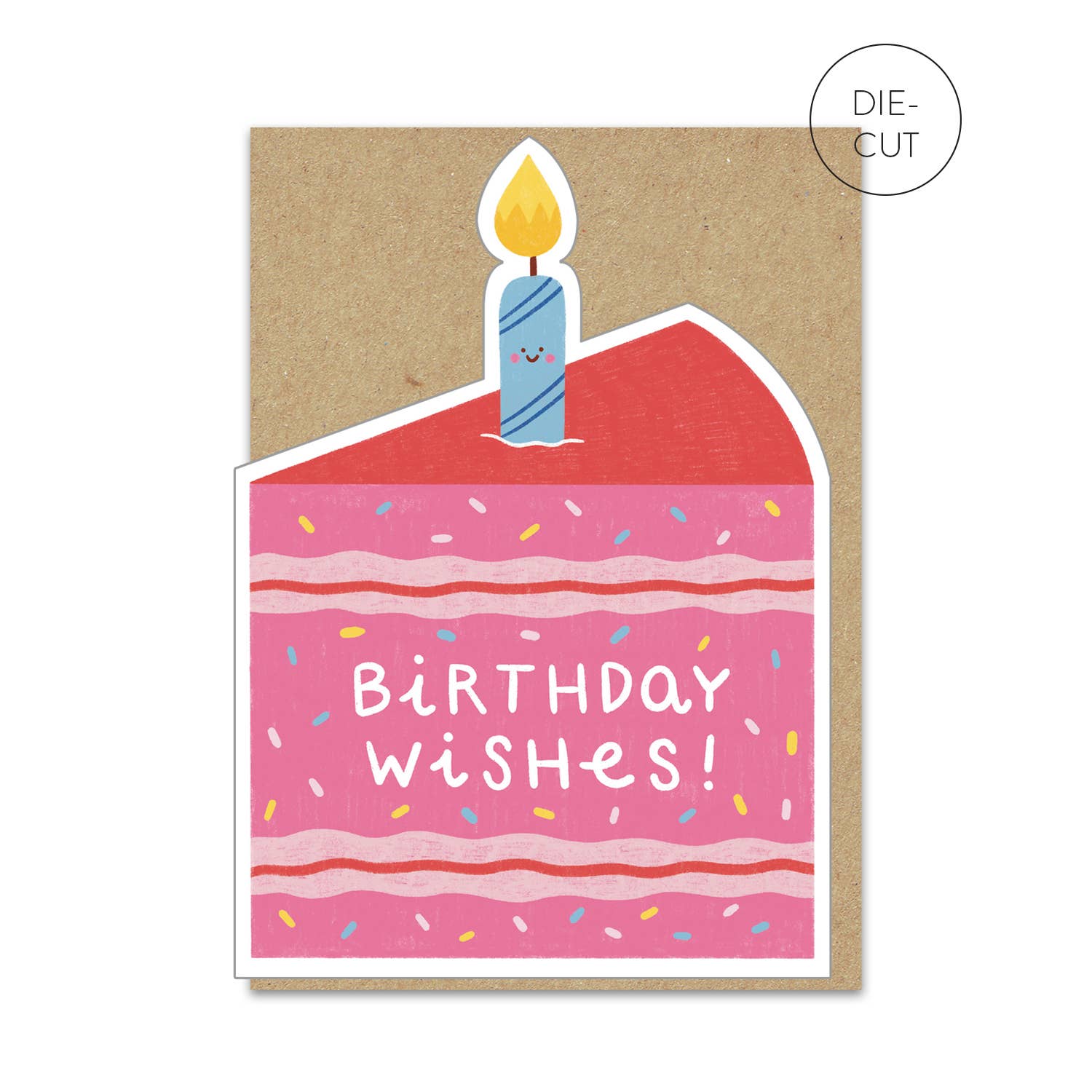 Big Slice Of Cake Shape Birthday Card with a brown envelope by stormy knight at penny black