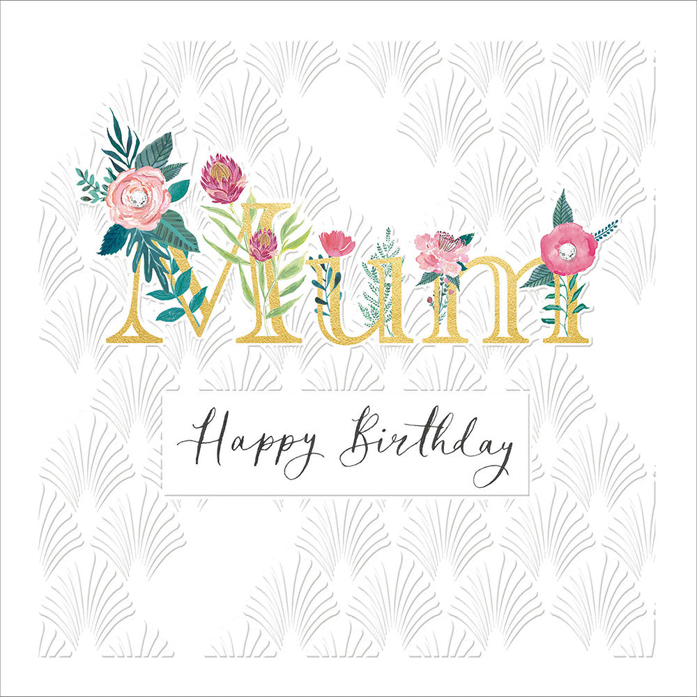 Embellished Art Deco Flowers Mum Birthday Card from Penny Black