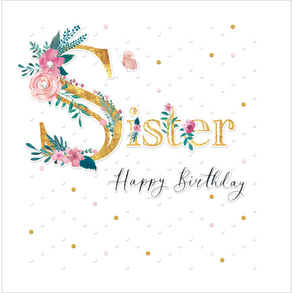 Embellished Gold Sister Birthday Card from Penny Black