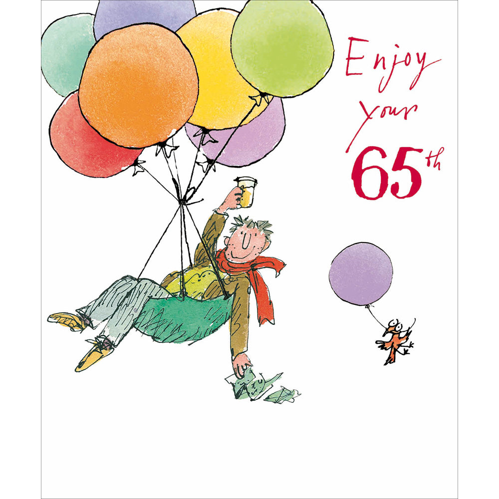 Balloon Ride Quentin Blake 65th Birthday Card from Penny Black