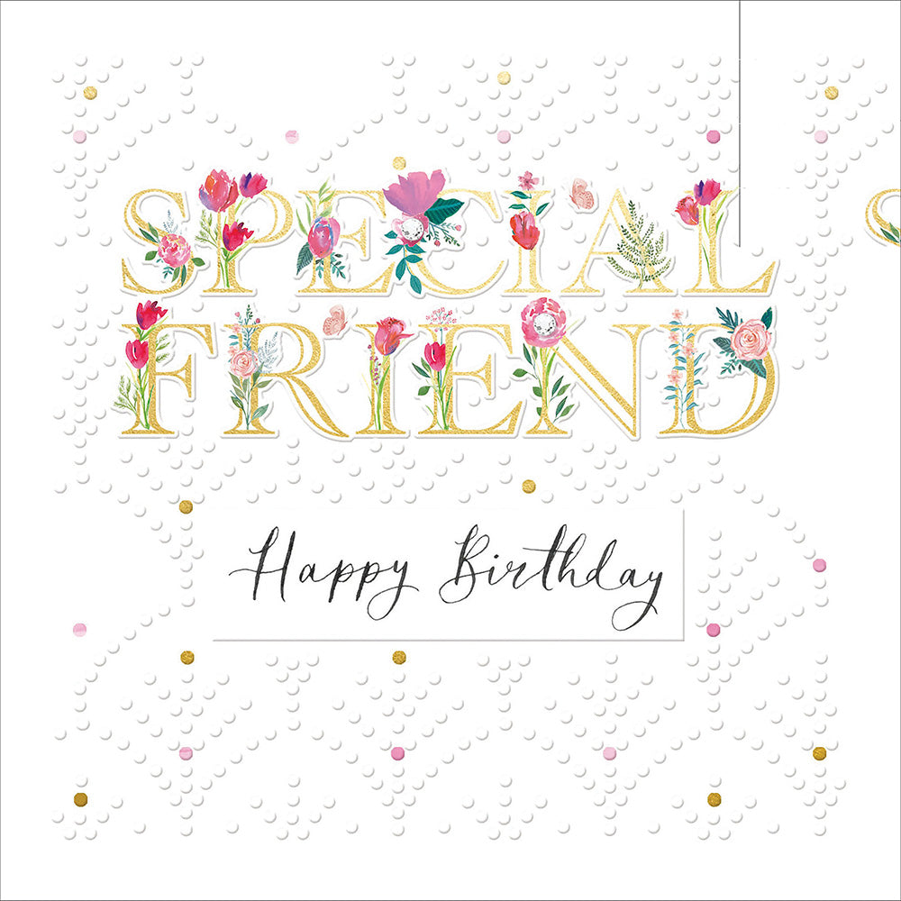 Golden Text Special Friend Embellished Birthday Card from Penny Black