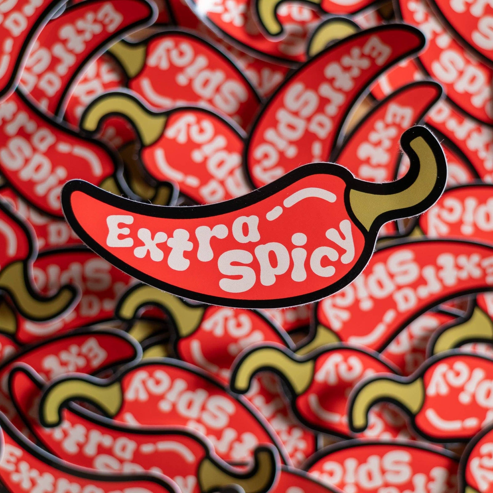Extra Spicy Red Chilli Vinyl Sticker by finest imaginary at penny black