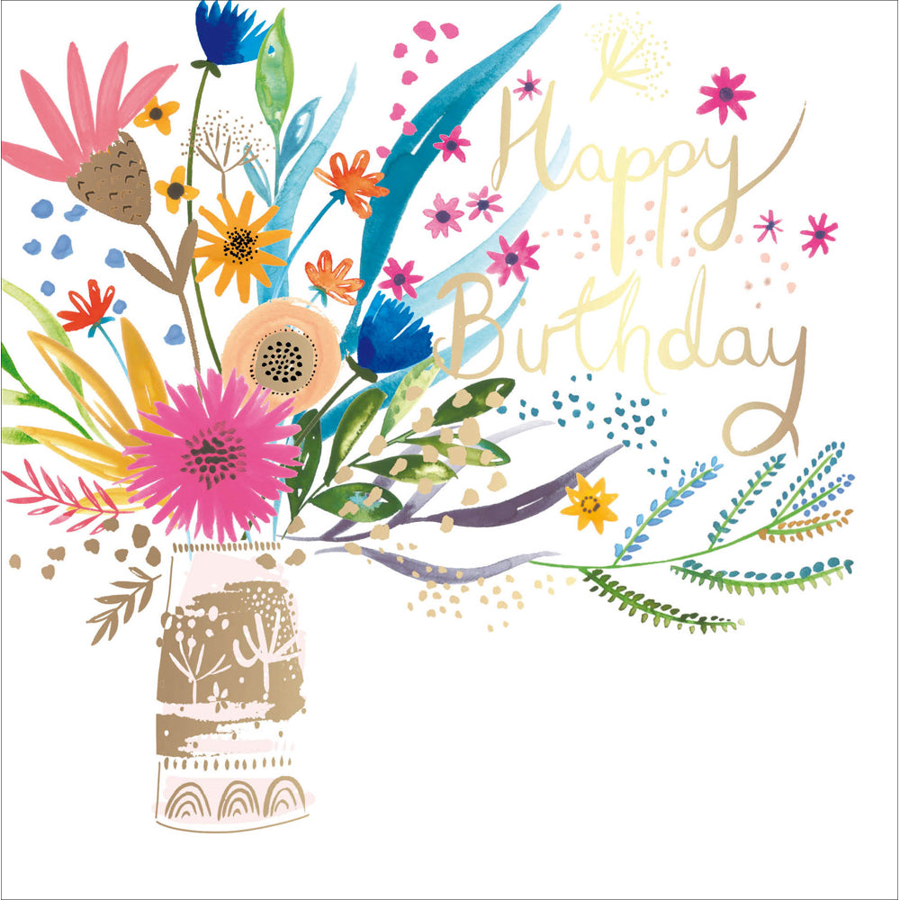 Vase Blooms Birthday Card