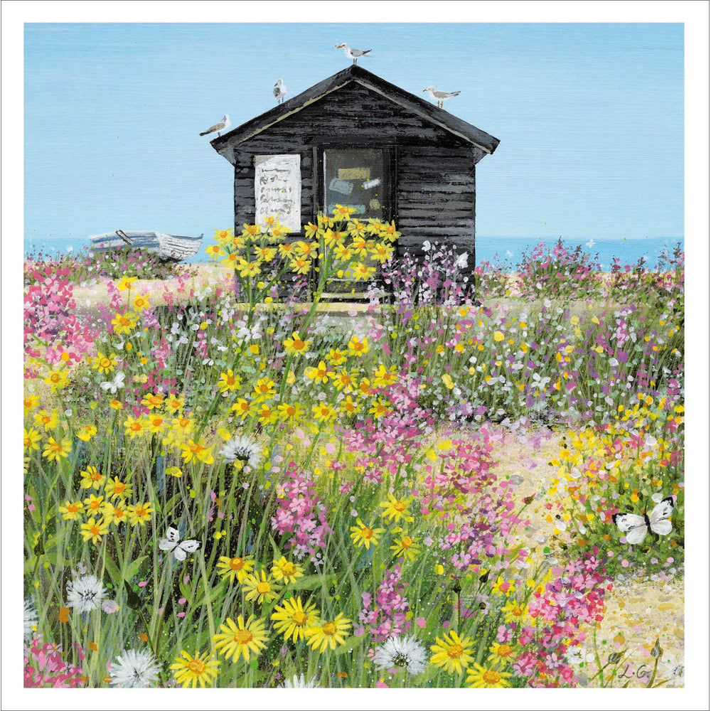 Beach Hut Meadow Art Card from Penny Black